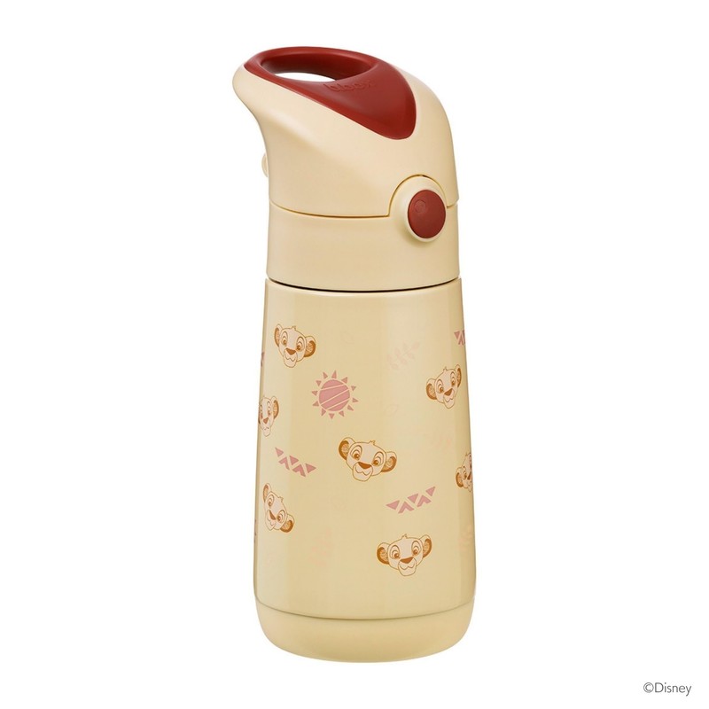 b.box Insulated Drink Bottle with Straw, Cold Retention, One-push Type,