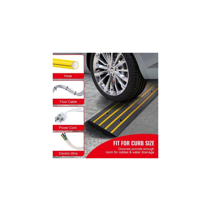 Happybuy Curb Ramp, 2.6" Rise Rubber Driveway Ramp, Heavy-Duty 33,069