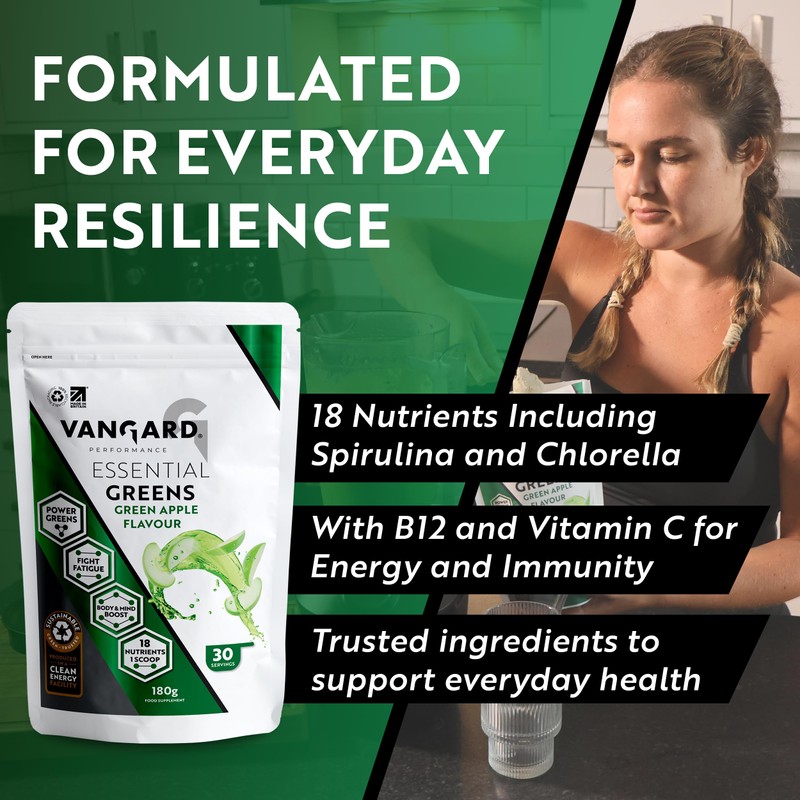 Vangard Performance - Greens Powder - Green Apple Flavour