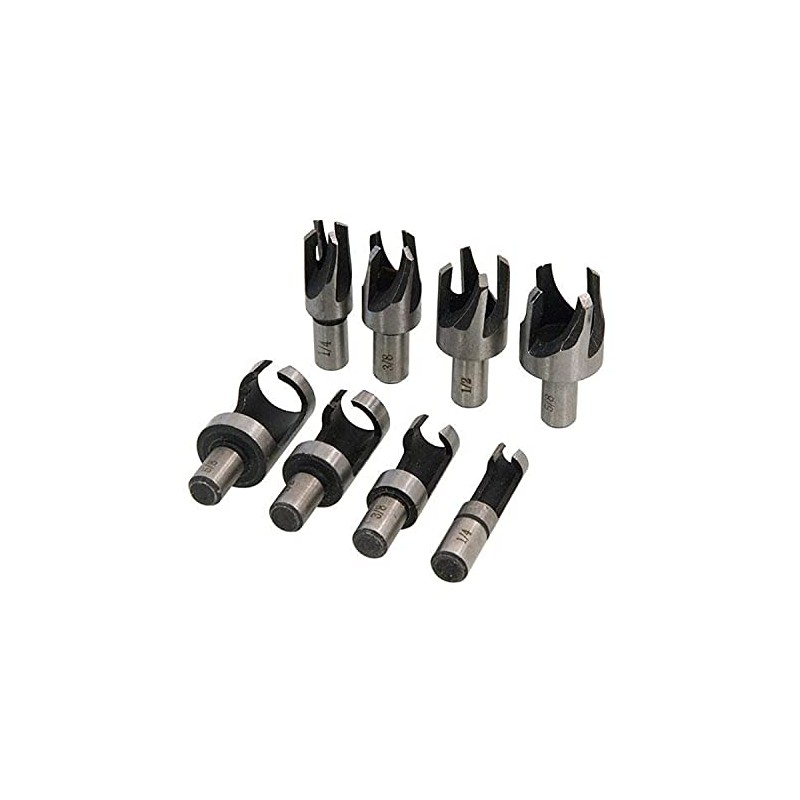 Neilsen CT0488 8pc Wood Plug Cutting Set - Carbon Steel,