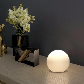 Rokinii Casa 6 Inch Ball Table Lamp with Glass Shade, Ball Light Bookshelf Lamp for Bedroom, Dorm, Office and Bedroom Bookshelf Reading Decoration, Without Bulb