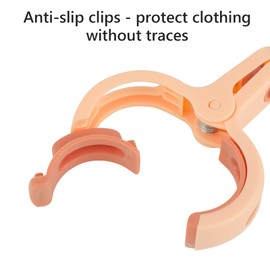 Pack of 6 Large Clothes Pegs, Towel Clips, Large Clothes Pegs, Robust Plastic, Windproof and Non-Slip, Perfect for Towels, Bed Linen and Carpets, Ideal for Beach, Balcony and Home