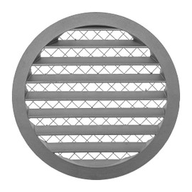 Repa Market 8" Gray Vent Cover - Aluminum - Industrial Round Air Louver - Metal Soffit Vent with Screen - Mesh - Round Grille for House Or Garage Wall- (8" Inch, Gray)