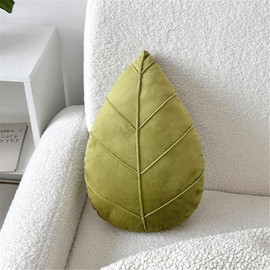 Rvsdoi Leaf Pillow,3D Leaf Shaped Plant Pillows Green Tropical Plant Cushion for Sofa Office Bedroom Home Decor Green (15"x9.8")