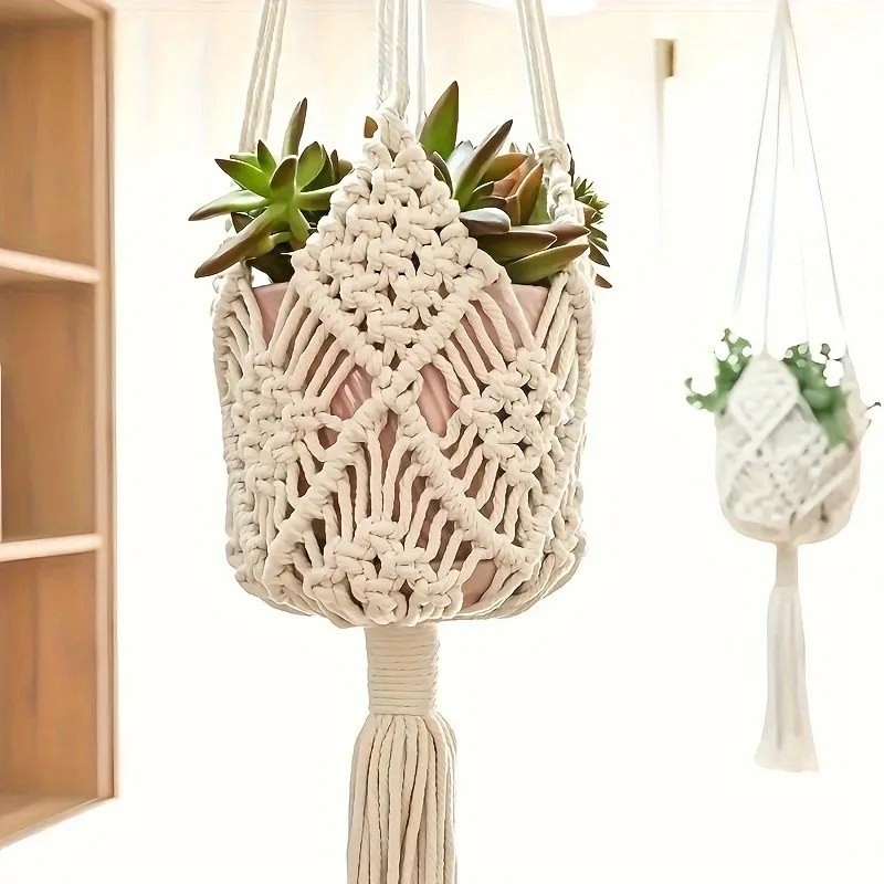 outdoor plant hanger macrame