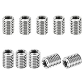 PATIKIL Thread Adapter Sleeve Reducing Nut M10 x 1.5 Male Thread to M6 x 1 Female Thread Repair Insert Nut Screw Reducer Conversion Stainless Steel Connector 14 mm Pack of 10