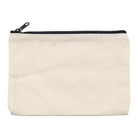 12 Pcs NUZAMAS Canvas Makeup Bags DIY Craft Zipper Bags Pouches Pencil Case Make Up Cosmetic Pouches Bags Cases for Travel Craft School Toiletry