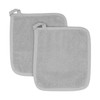 100% Cotton Terry Pot Holders for Kitchen, 2-Pack, 8.5"x8.25" Titanium