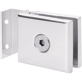 Rockwell Security Screw in Mini Hinge Door Mount Glass in Polished Chrome Finish Fits 1/4 Inch Glass Shower Doors for Residential Use