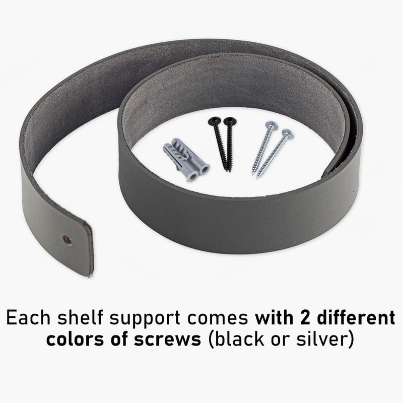 Brute Strength - Leather shelf brackets - Dark Grey -