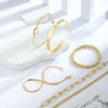 Gold Bracelets for Women, 14K Gold Plated Chunky Stackable Bracelet