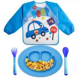Dolores Platos Silicon Cuchara Babero Tenedor Entrenador Niño Bebé