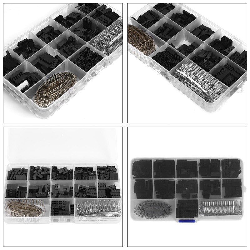620-Piece 2.54 mm Dupont Connector Set, Pitch 1 2 3