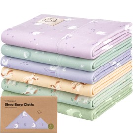 Organic Burp Cloths Baby Boy, Girl - 6-Pack Large 100% Cotton Burping Cloths for Babies, Spit Up Rags, Super Absorbent, Ultra Soft Newborn Rag, Gender Neutral, Machine Washable, Durable (Lunaris)