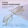 Cyxus 1562 Sunglasses Oval Frame, Mental, Women's, Small Face Effect,