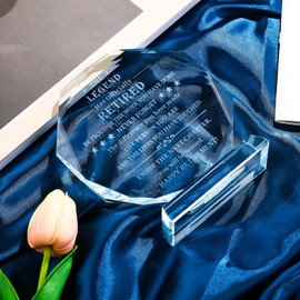 Movdyka Retirement Gifts for Men Women 2024 Happy Retirement Gifts Decorations Crystal Plaque Keepsakes Best Retirement Gifts Idea for Boss Coworker Retired Teacher Friends Mom Funny