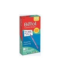 Berol Color Broad Fibre Tip Assorted Colours - Pack of 12