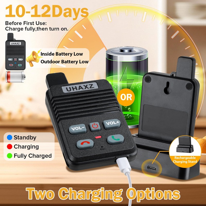 UHAXZ Wireless Doorbell, Full Duplex Doorbell Wireless, 1000ft Long Range,