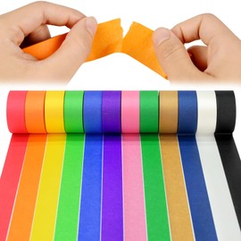 Eiyisem Colored Masking Tape, 12 Roll x 1" x 504 Ft Colorful Craft Tape for Kids Arts & Crafts, DIY Painters Tape Labeling and Color-Coding Classroom School Supplies