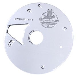 Hobbywoodcraft 3/8″ Thick baseplate upgrade with a recess for bushings. Compatible with dewalt DCW620B plunge base.