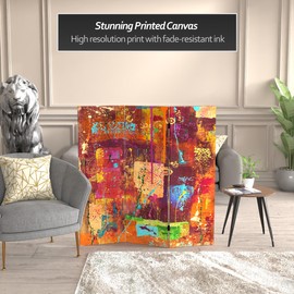 Red Lantern 4 ft. Short Double Sided India Canvas Folding Screen 3 Panel Freestanding Partition and Separator for Modern and Contemporary Bedroom, Home Office, Studio, Dorm, Apartment