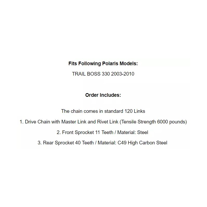 Caltric Drive Chain & Sprockets Kit for Polaris Trail Boss