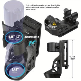Tactical Flashlight Holster,Flashlight Holster for Belt, Flashlight Holder with Lever Side Lock System Rotatable Torch Holder Fit for 1"-1.55" Dia. Flashlight