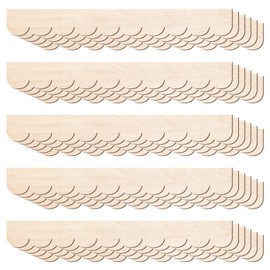 30 Pack Unfinished Decorative Wood Trim, Scalloped Wood Edge Wall Moulding Trim for DIY Wall Door Cabinet Shelf Doll House Window,16 x1.6 Inch