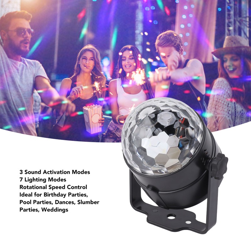 Sound Activated Party Lights 7 Lighting Modes Remote Control DJ