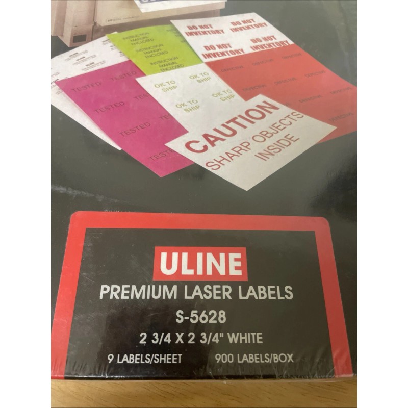 U-Line 900 Uline S-5628 Premium Laser Labels White 2 3/4”