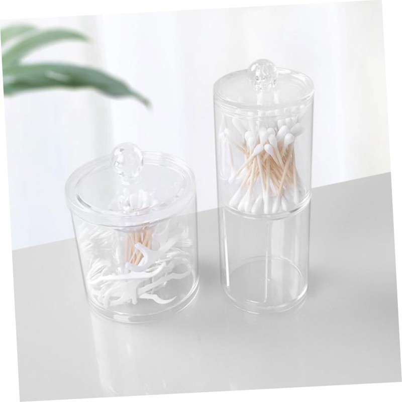 Vaguelly 2Pcs Cotton Swab Organizer Desktop Storage Box for Makeup