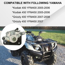 Vanlison Rear Brake Caliper with Pads Compatible with Yamaha ATV Kodiak 400 YFM400 450 YFM500 Grizzly 400 YFM400 450 YFM450 Replacement # 1D9-2580V-02-00 1P1-2580V-00-00