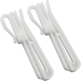 ZZLZX 20PCS Plastic Ratchet System Adjustable Pinch Pleated Curtain Drapery Pin Hook Curtain Plastic Adjusting Hook for Pleater Tape Under 7cm, White