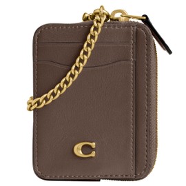 Coach Women's Essential Chain Card CASE Accessory-Travel Wallet, B4/Dark Stone