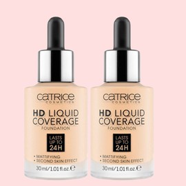 Catrice HD Liquid Coverage Foundation 30ml, No. 010 Light Beige, 2 pcs. / 캐트리스 HD 리퀴드 커버리지 파운데이션 30ml, 010호 라이트베이지, 2개