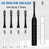 Tvdoei 2Pack Black & White Electric Toothbrush with 8 Brush