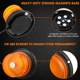 4 Packs 60 LED Strobe Lights 12v-24v Amber Warning Safety Flashing Strobe Light with Magnetic and 16 ft Straight Cord Emergency Lights for Truck Vehicle Forklift Tractor Golf Carts Utv Car Bus