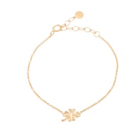 Pernille Corydon Women's Friendship Bracelet Four Leaf Clover Charm 925 Silver 18K Gold Plated - B320g, enamel, without stone