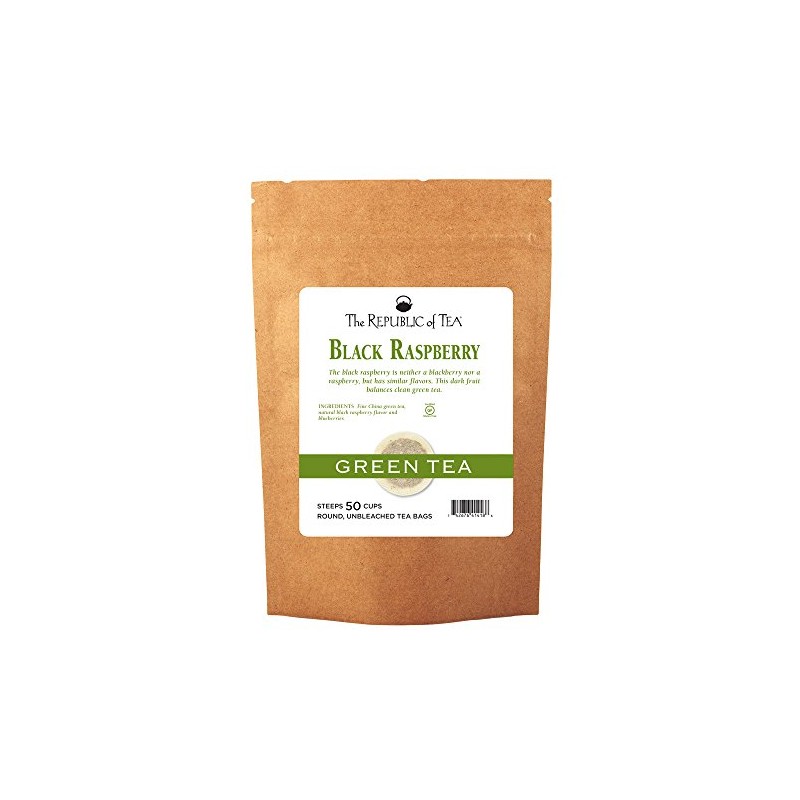 The Republic of Tea Black Raspberry Green Tea Bags, 50