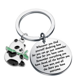 Lywjyb Birdgot Funny Panda Keychain Panda Bear Gift Inspirational Keychain for Women Girls (panda key)