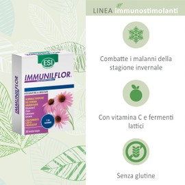 ESI - Immuniflor, Integratore Alimentare a Base di Fermenti Lattici e Vitamina C, Favorisce le Difese Immunitarie Contro i Malanni Tipici della Stagione Invernale, Senza Glutine, 30 Naturcaps