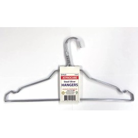 Procare Supplies New 6 PCS Silver Color Metal Wire Clothes Shirt Notched Hangers 16" 13G