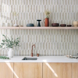 Vamos Tile Peel and Stick Backsplash Seamless Tile for Kitchen and Bathroom,White and Glossy Wooden Marble PVC Mixed Light Gold Self Adhesive Fish Scale Metal Mosaic Tiles (10 Sheets)