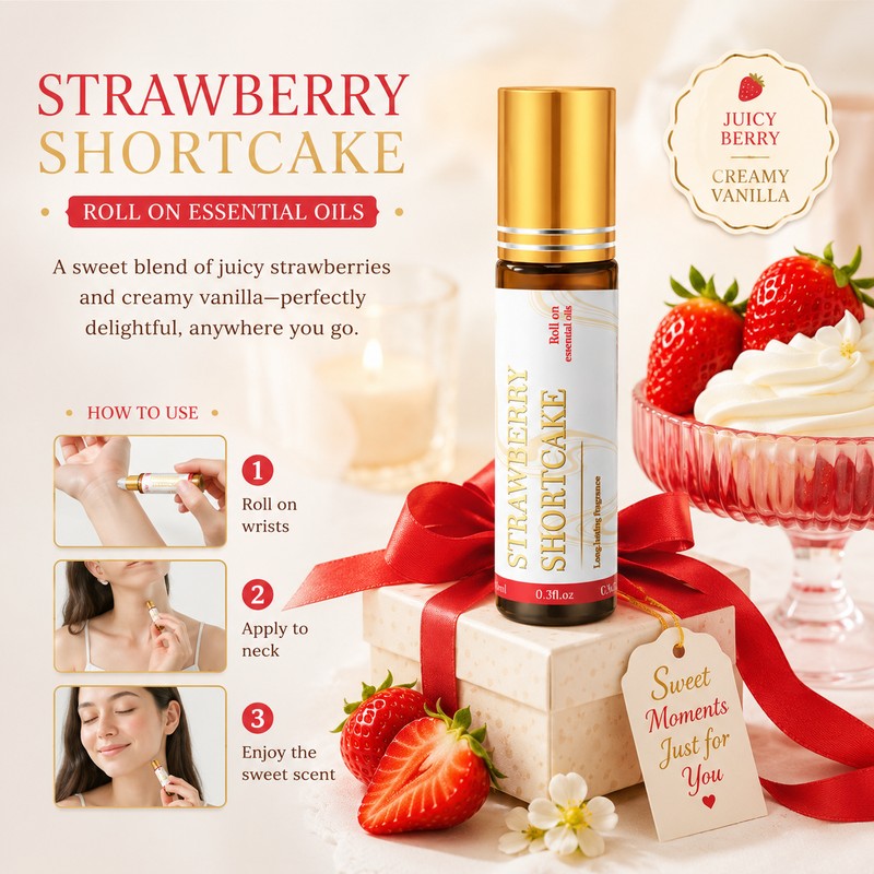 Strawberry Shortcake Rollerball Perfume Oil for Daily Scent – 10ml