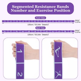 Yoga Straps for Stretching, Elastic Bands for Exercise 12 Gears
