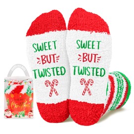 HAPPYPOP Christmas Gifts Kids Boys Girls - Candy Cane Stockings Stuffers, Xmas Socks 7-9 Year Old