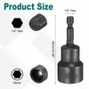 sourcing map 2Pcs 1/4" Hex Shank 18mm Magnetic Hex Socket