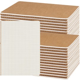 ZCZN 50 Pack A5 Kraft Notebooks Bulk, 8.15x5.5 Inches Graph Paper Journaling Notebooks, Notebooks for Work, Composition Notebooks for School, Journal Notebooks for Office, 60 Pages