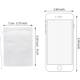 400 PCS Tea Bags Disposable Drawstring Tea infusers Loose Leaf Tea Filter Bags Safety & Natural Material,for Loose Tea Herbs Spice Bags for Brew Tea Cold Brew Coffee (7x9cm) (White)