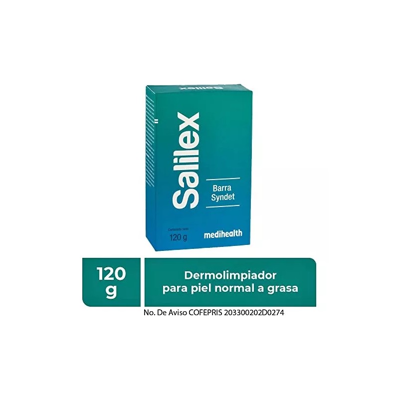 Salilex Barra Limpiadora Piel Grasa, Caja Con Barra De 120g